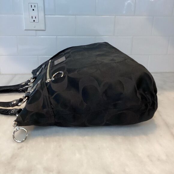 Coach Poppy Signature Jacquard Glam Tote Shoulder Bag - Picture 9 of 14